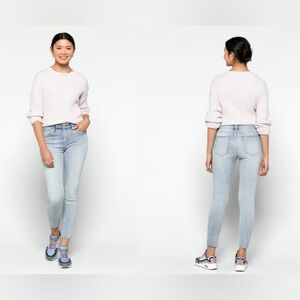 Sz 29 PISTOLA Arielle Skinny Scissor Raw Cut Hem Jeans No Pressure light wash